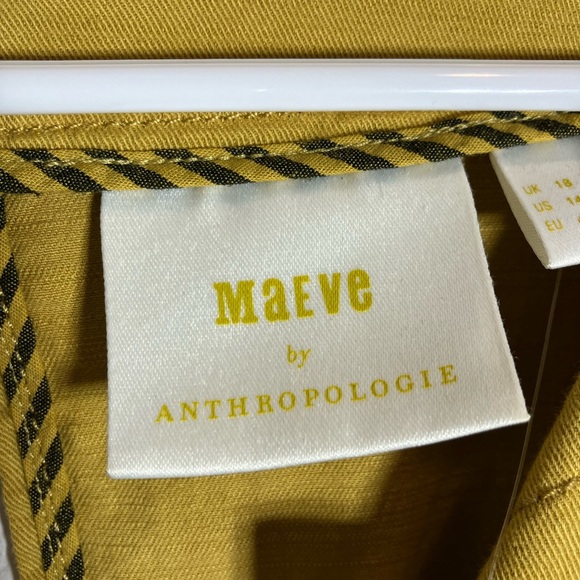 🔥MOVING SALE🔥 Anthropologie Maeve mustard dress NWT sz14 - Picture 6 of 7